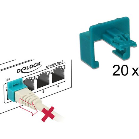 Delock Juego de arranque para clips de seguridad RJ45 20 piezas