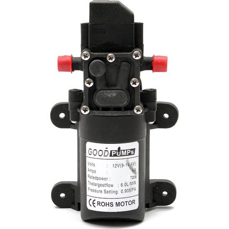 Insma – Pompe à eau auto-amorcante 12V 6A 72W – Débit 6L/min – Pression max 0.90 MPa – Matériaux résistants à la corrosion – Pour pH 5 à 8 (1/5)