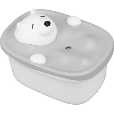 Humidificateur de bureau miniature 450 ml en forme d'ourson bulle, rechargeable par USB, gris (1/5)