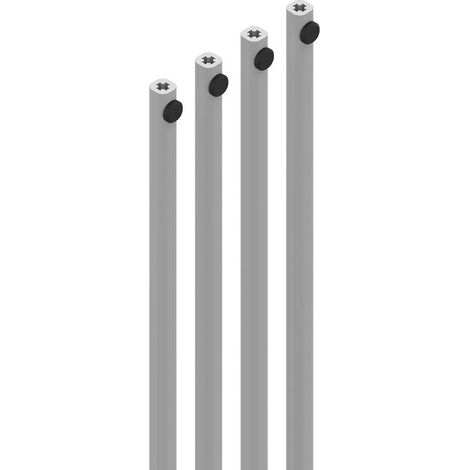 Set mit 4 Gardinenstangen 2500 mm ÜBERKREUZT DS - silbergrau - 7020 (1/2)
