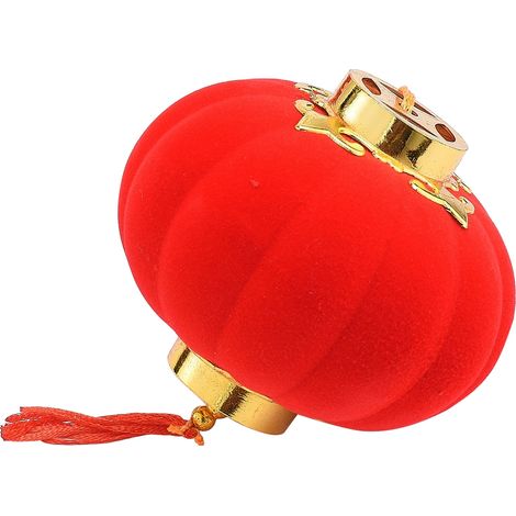 Lanterne ronde artisanale petite décoration pour terrasse jardin camping caravane rouge