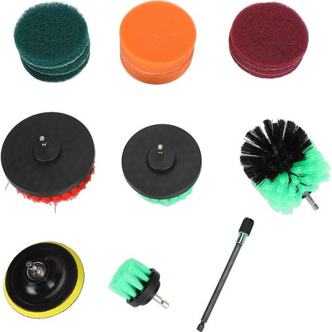 Reinigungsset für elektrische Bohrmaschinen, Nylonspitzen, Schleifpads und Schwämme, Komplettset (1/5)