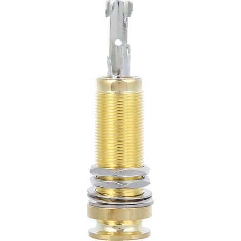 Prise jack pour guitare électrique, prise jack pour basse avec fonction de verrouillage de sangle, dorée (1/5)