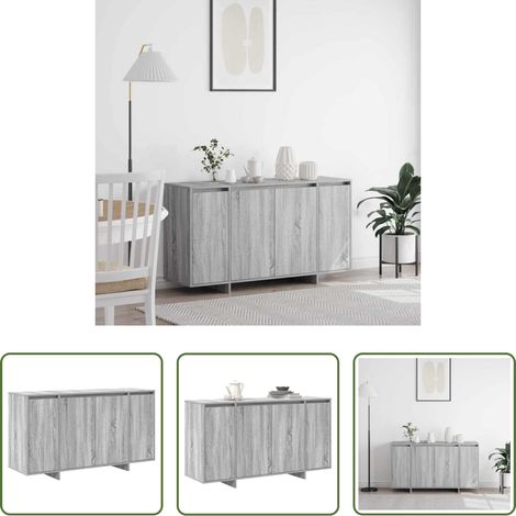 Rangement - Buffet Gris Sonoma 135 x 41 x 75 cm Bois d'ingénierie (1/5)