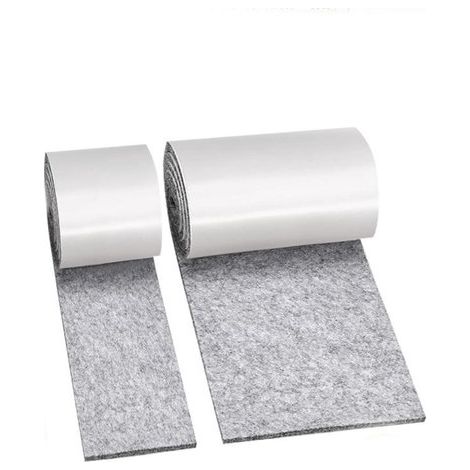 2 Rollen (10/5 x 100 cm) graue, selbstklebende Filz-Möbel- und Bodenschutzstreifen (1/5)