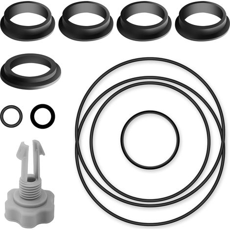 Kit 12 Pièces Joints Filtre à Sable - Caoutchouc Résistant - Étanchéité Pompe Piscine - Pour Systèmes Intex - Noir (1/5)