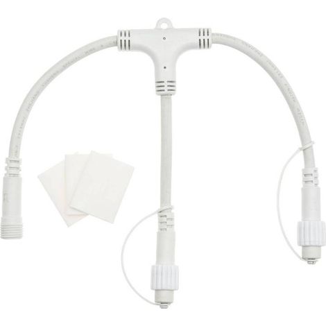 Connecteur 2 sorties blanc pour guirlande guinguette IP44 230V Lotti