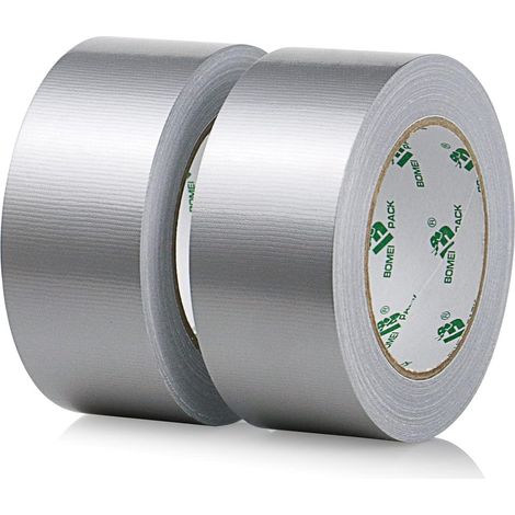Universal Silver Heavy Duty Duct Tape 2 Rolls 50mm x 30m for Repair, Fastening, Sealing, Labelling and Renovation Work (1/5)