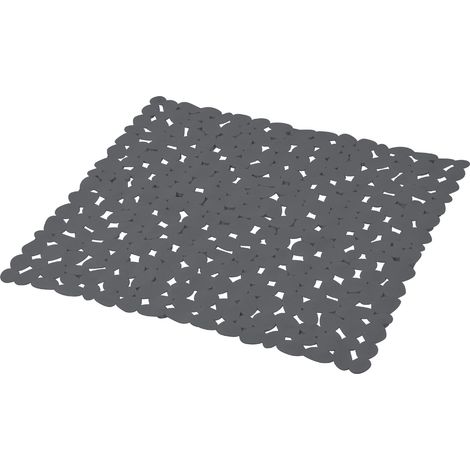 Tapis fond de douche 52 x 52 cm Galet gris fonce