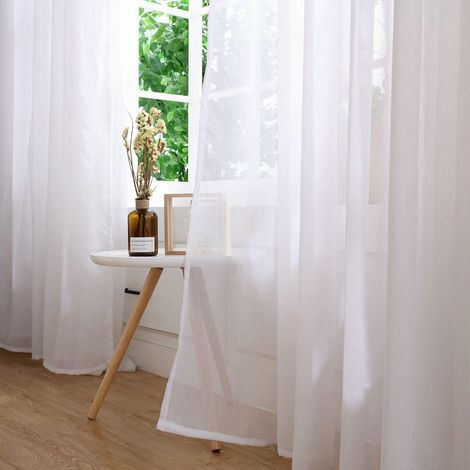 Voilage en Polyester pour Fenêtre - Valance Décorative Salon Chambre (Violet)