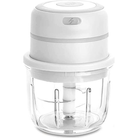 Mini hachoir électrique, mini hachoir à ail, mini robot culinaire - Rechargeable par USB, bouton unique (1/5)