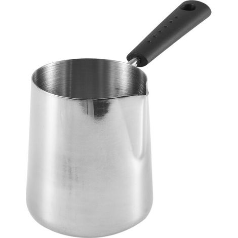 Pot Chauffe-Beurre de Lait de 350 Ml, CafetièRe Turque, Pot de Fonte de CuisinièRe en Acier Inoxydable avec Bec Verseur pour le Thé, Chauffage