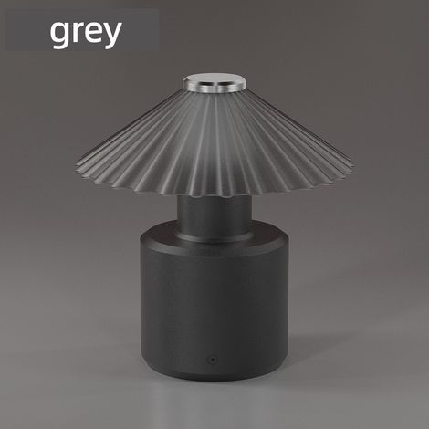 Lampe Tactile LED Champignon Gris - Modèle Décoratif Étanche pour Chambre, Bureau et Camping en Plein Air (1/5)