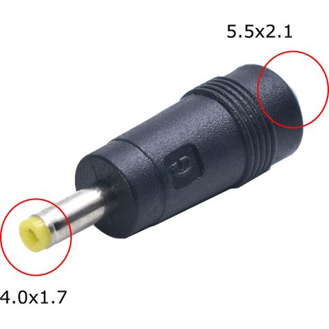 Gleichstromadapter, 5,5 x 2,1 bis 4,0 x 1,7 Gleichstromadapter (großes G bis kleines). (1/5)