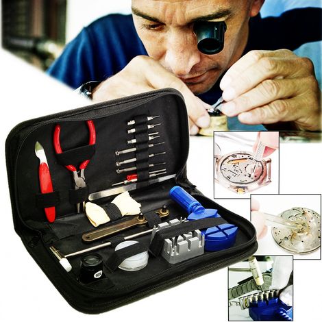 Watch strap removal tool set (19 pieces), watch repair tool set (19 pieces), watch disassembly tool, watch repair tool YD003--DTEKGAZ