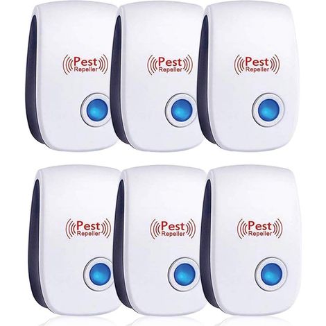 Repulsif Ultrasons, Ultrason Souris Lot de 6, Ultrason Anti Moustique Efficace Contre Souris et Rats,Intérieur Répulsif Électronique Insectes pour Insectes, Fourmis, Araignées, Moustiques (1/5)