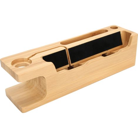 Support de charge en bambou, organisateur portable pour montre iOS et téléphone, station de bureau (1/5)