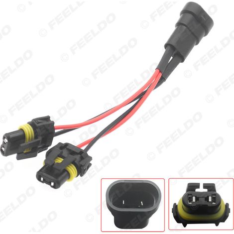 Câble d'alimentation HID/LED 9006 à double extrémité, adaptateur pour phares 1 à 2