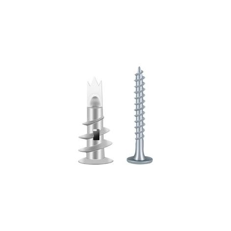 100PCS Vis et Chevilles Métal, Cheville pour Plaques de Plâtre, Chevilles Auto Foreuses, Cheville Placo avec Vis, Cheville Carreau de Platre, pour Les Fixations de Plaques de Plâtre D (1/4)