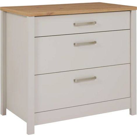 Mobile Cucina Base per Piano Cottura Beige Rovere con 3 Cassetti (1/5)