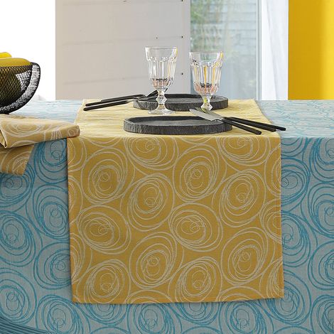 Chemin de table spirale Jaune 45x150 cm