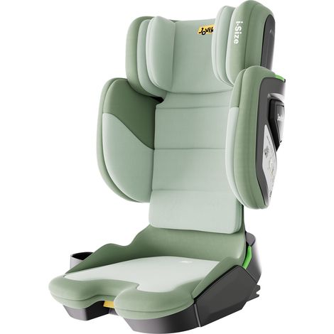 Beyamis Siège auto pliable Jovikids avec fixation ISOFIX, i-Size R129, pour enfants de 3 à 12 ans environ (100-150 cm), rehausseur avec dossier, idéal pour les voyages (vert). (1/5)