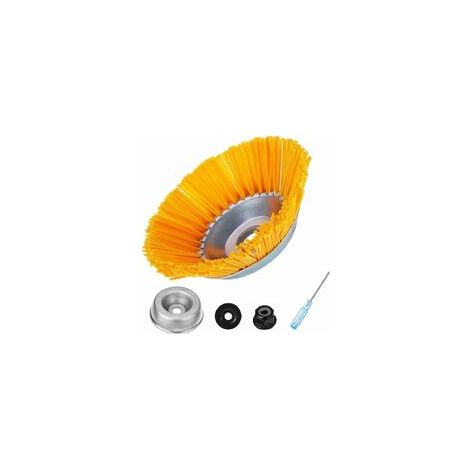 Tête de désherbage, brosse rotative en nylon, bande de coupe ronde avec 4 accessoires de montage, tête de brosse pour débroussailleuse Garden Street (1/3)