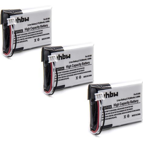 vhbw 3x Akku kompatibel mit General Electric 28118FE1, 28115FE1-A, 2-8115FE1, 2-8118 schnurlos Festnetz Telefon (500 mAh, 3,7 V, Li-Polymer) (1/2)