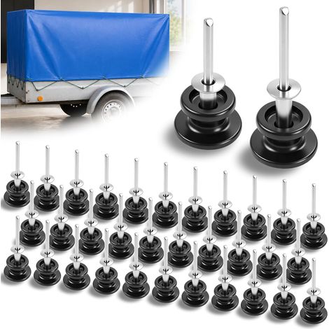 32 Pcs Crochets pour bâches Rondes avec Rivets (M6×20,M6×25) (1/5)