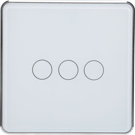 Drahtloser Smart-Touch-Schalter Typ 86 für ZigBee 2,4 GHz mit Sprachsteuerung, 100–250 V Wechselstrom-Netzteil, 3-Wege (1/5)