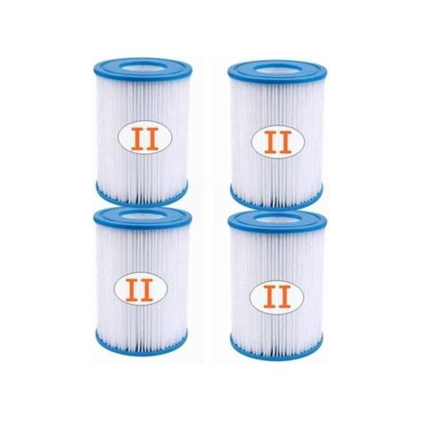 Lot de 4 cartouches filtrantes type II pour piscine – Hauteur 135mm – Diamètre 104mm – Papier ABS polyester – Compatible modèles 58094 (1/5)