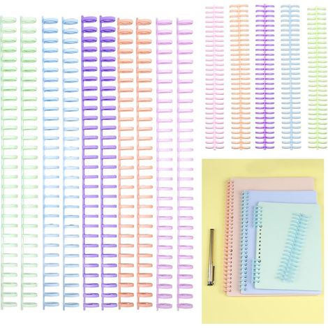 15 pettini di rilegatura in plastica da 12 mm con 30 fori, pettini di rilegatura a spirale, anelli di rilegatura per carta, rilegatrici a pettine in plastica per quaderni fai da te (1/5)