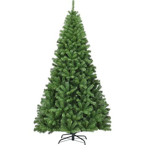 COSTWAY 225 cm Árbol de Navidad artificial Verde, Árbol de Navidad con Agujas de PVC 1346 Puntas, Soporte de Metal Decoración para Navidad Hogar Oficina Fiesta (1/5)