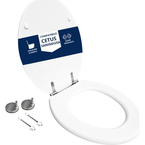 Copriwater Cetus Sanindusa legno rivestito in resina poliestere bianco (1/4)