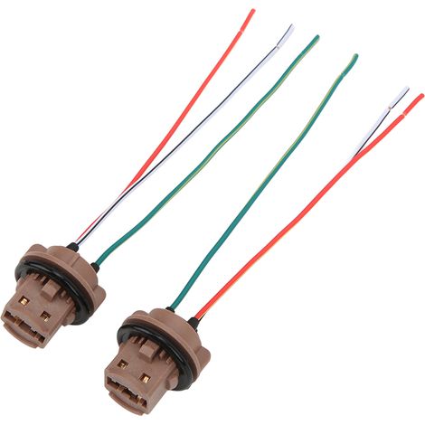 Lot de 2 douilles feu stop femelles compactes en ABS pour auto caravane bateau connecteur LED 12V 7443 50W 6000K (1/5)