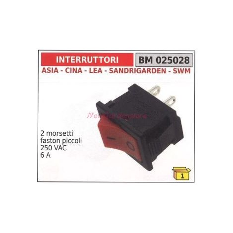 Interruptor CINA 2 pequeños bornes faston 250 VAC 6 A 025028