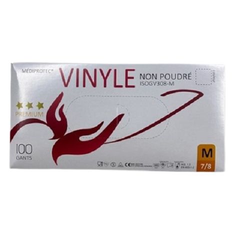 Gant vinyle non poudre mediprotec moyen taille 7/8