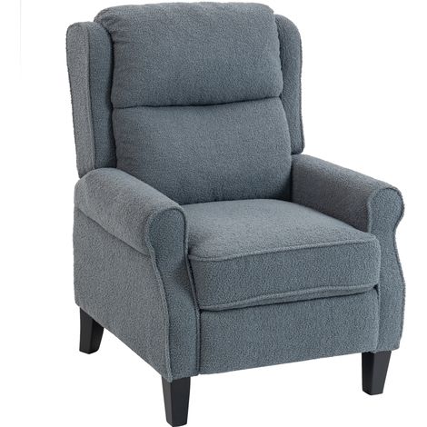 HOMCOM Recliner Armchair, Fabric Recliner Chair, Grey (1/5)