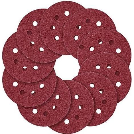 Meule, 5" (125 mm) Anse à 8 trous, 40 60 80 100 120 150 180 240 320 400 600 800 (paquet de 120) (1/5)