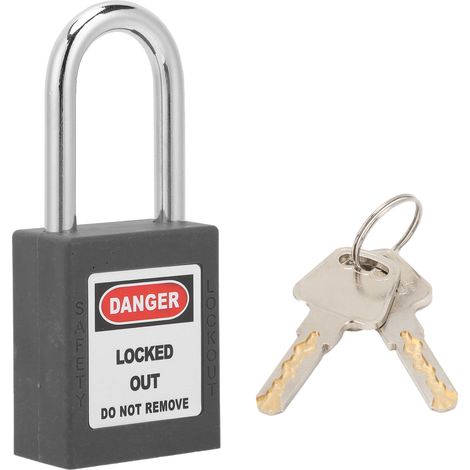 Cadenas de sécurité de 3,8 cm (1,5 po) avec cadenas isolé pour poutre en acier et 2 clés, pour l'industrie et la fabrication de machines (noir). (1/5)