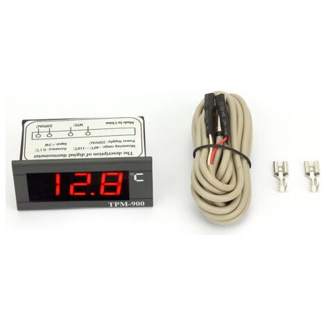 TPM-900 220V Contrleur de température numérique Panneau LED avec contrleur de thermostat à capteur