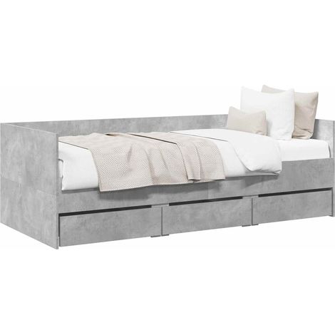 Cama de día con cajón Gris Hormigón Madera de ingeniería vidaXL