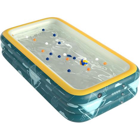Aufblasbarer Pool, Gartenpool, Schwimmbecken, automatischer aufblasbarer Familienpool, kabelloser Kinderpool, Doppel-Badewannenpool für Kinder und Erwachsene, Sommerparty-Pool für den Garten (1/5)