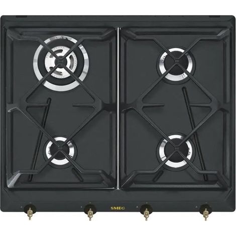 Smeg SRV864AOGH Plaque de cuisson à gaz anthracite 4 foyers