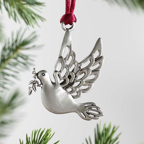 Ornement De Noël - Pigeon En Métal Alliage - Décoration Arbre De Noël Intérieur Extérieur - 1 Pièce (1/5)