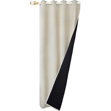 Cortinas opacas, aislamiento térmico, reducción de ruido, 132x244cm-b, beige (1/2)