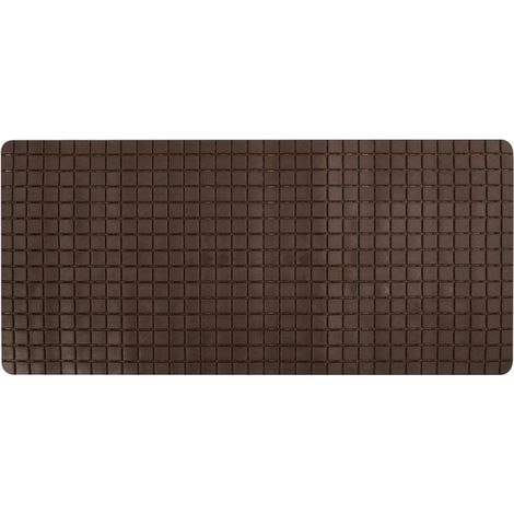 Tapis Fond de baignoire antidérapant Caoutchouc QUADRO 36x76cm Marron chocolat MSV