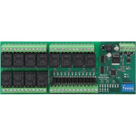 12-Kanal-Relaismodul mit Überspannungsschutzfunktion, 12 optisch isolierte Eingänge, Hardware-Reset-Relais B