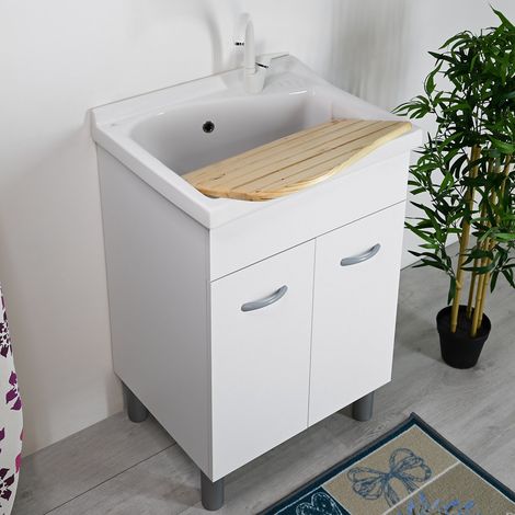 Lavatoio ceramica 61x60 LAGO Ideal Standard con mobile bianco (1/5)
