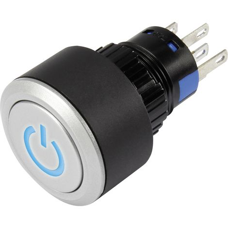 TRU COMPONENTS 1303031 LAS1-AWY-11T/B/12V/P Drucktaster 250 V/AC 3 A 1 x Aus/(Ein) tastend Blau IP6